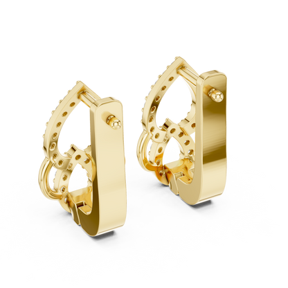 Elegant Double Teardrop Pavé Diamond Hoops