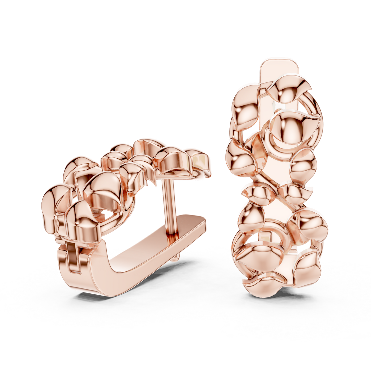 Sculpted Petal Cluster Gold Hoops