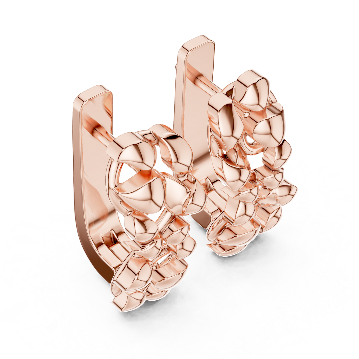 Sculpted Petal Cluster Gold Hoops
