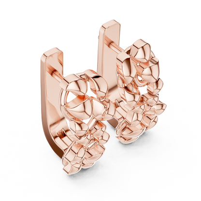 Sculpted Petal Cluster Gold Hoops