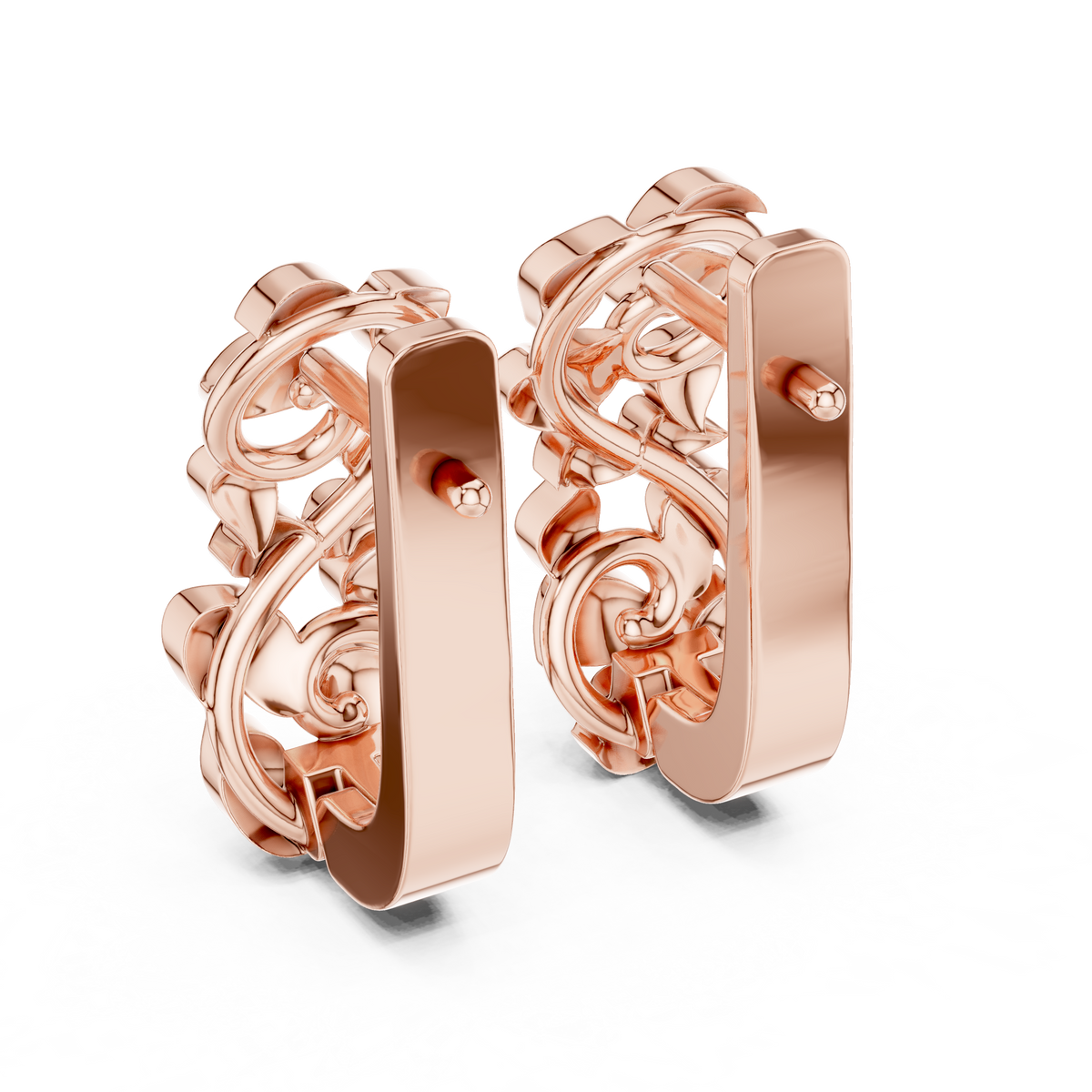 Sculpted Petal Cluster Gold Hoops