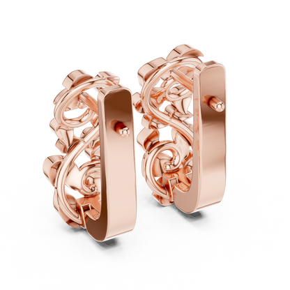 Sculpted Petal Cluster Gold Hoops