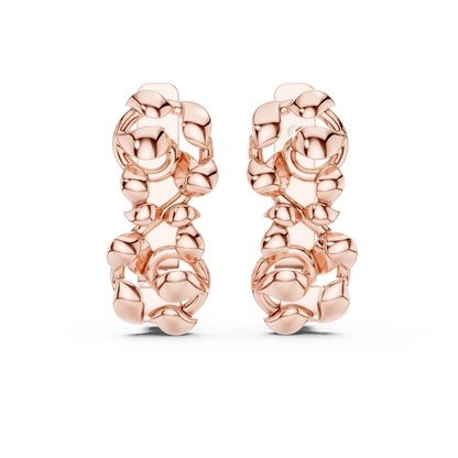 Sculpted Petal Cluster Gold Hoops