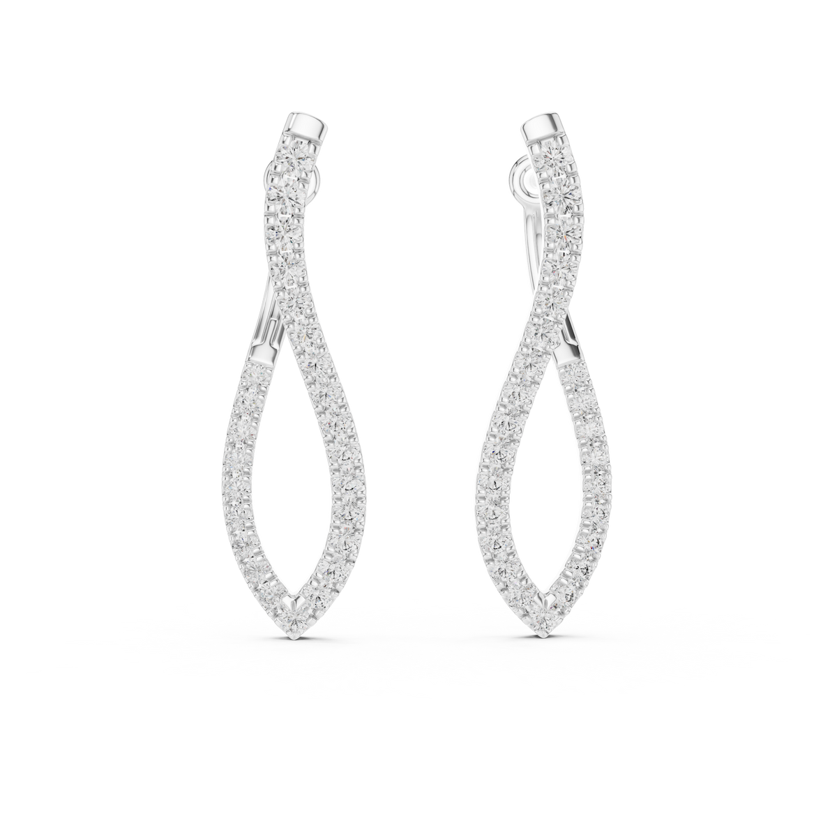 Elegant Intertwined Pavé Diamond Hoops