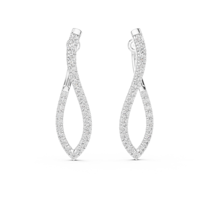 Elegant Intertwined Pavé Diamond Hoops