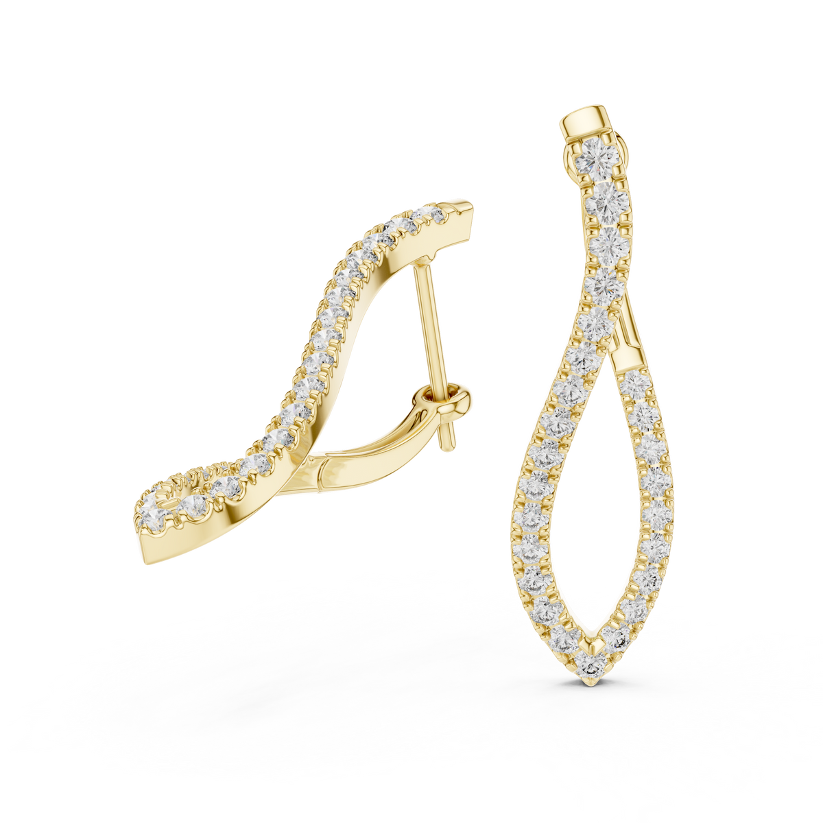 Elegant Intertwined Pavé Diamond Hoops