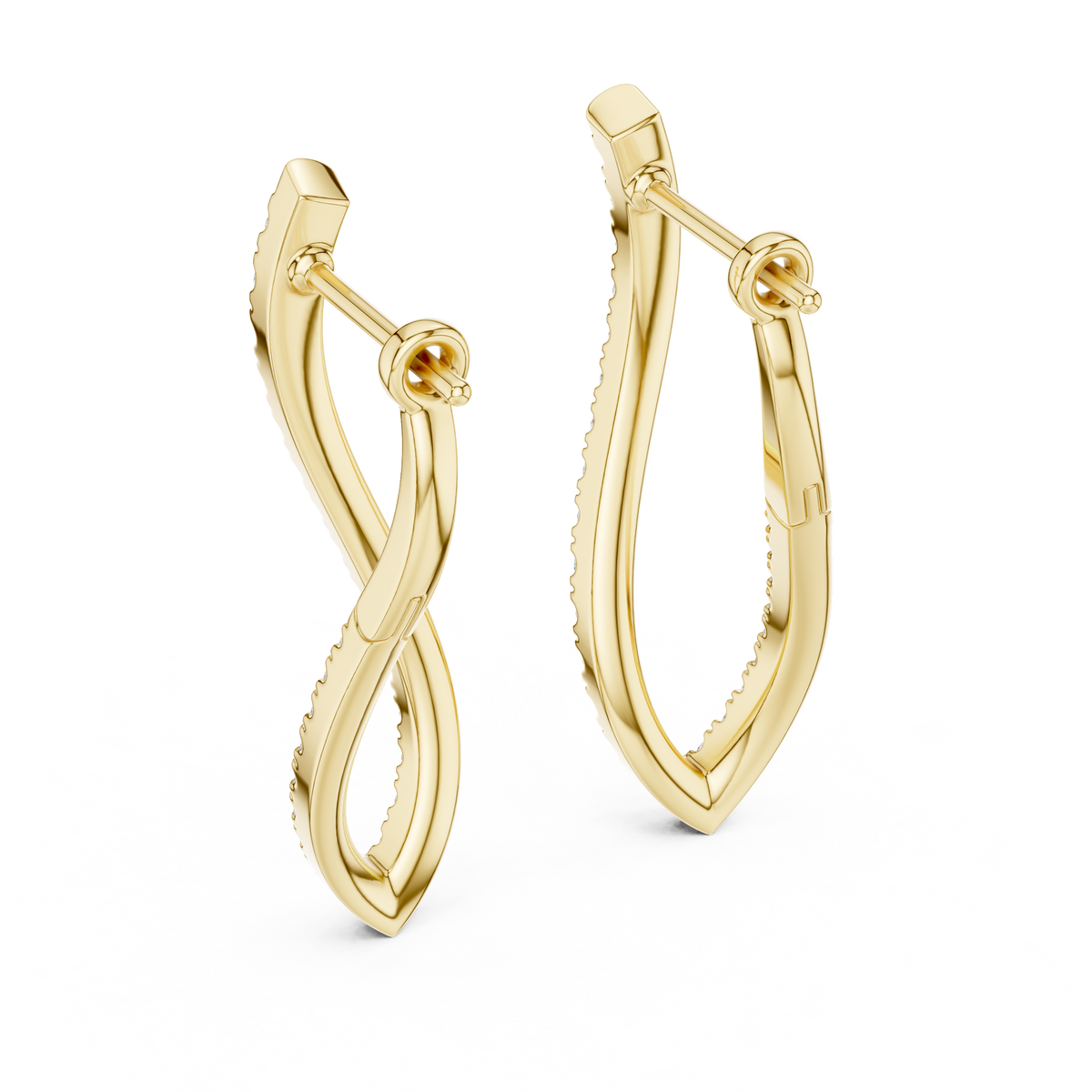 Elegant Intertwined Pavé Diamond Hoops