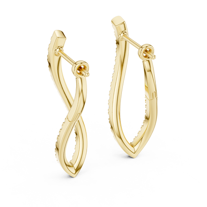 Elegant Intertwined Pavé Diamond Hoops