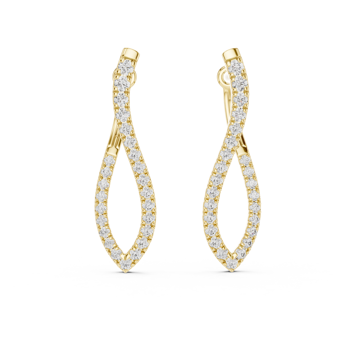 Elegant Intertwined Pavé Diamond Hoops