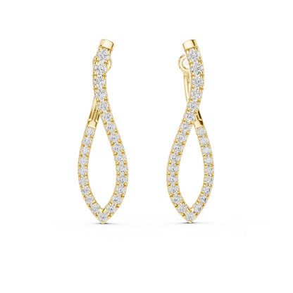 Elegant Intertwined Pavé Diamond Hoops