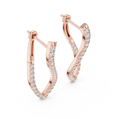 Elegant Intertwined Pavé Diamond Hoops