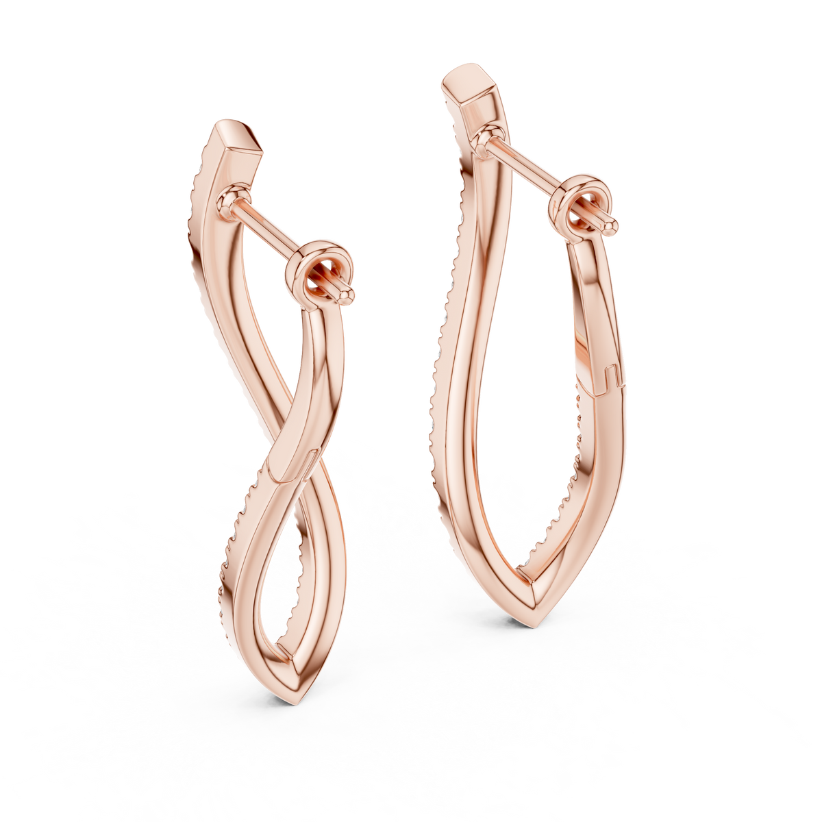 Elegant Intertwined Pavé Diamond Hoops
