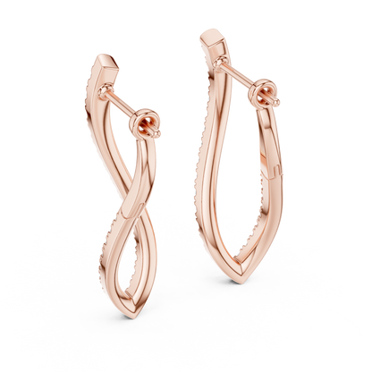 Elegant Intertwined Pavé Diamond Hoops