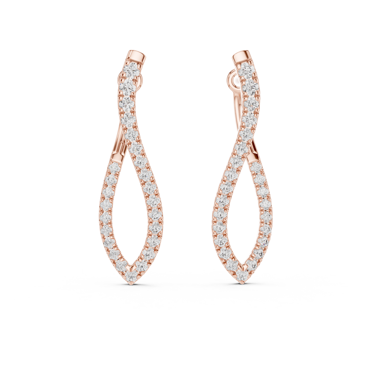 Elegant Intertwined Pavé Diamond Hoops