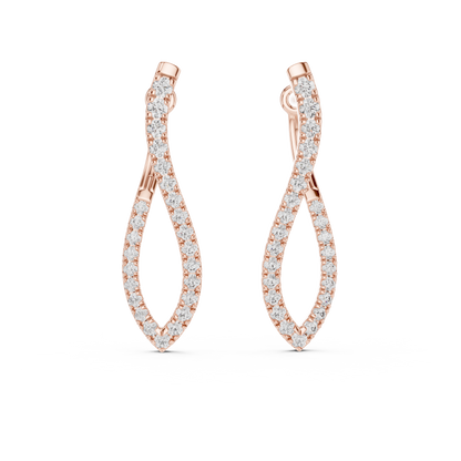 Elegant Intertwined Pavé Diamond Hoops