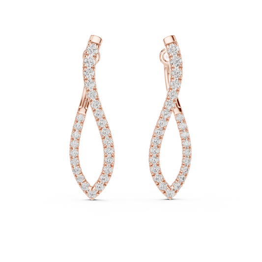 Elegant Intertwined Pavé Diamond Hoops