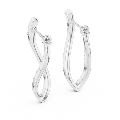 Elegant Intertwined Pavé Diamond Hoops