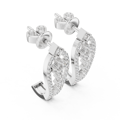 Elegant Geometric Openwork Diamond Studs