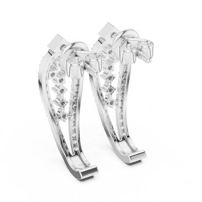 Elegant Geometric Openwork Diamond Studs