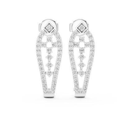 Elegant Geometric Openwork Diamond Studs