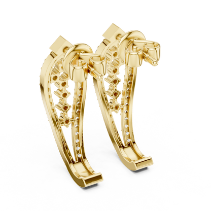 Elegant Geometric Openwork Diamond Studs