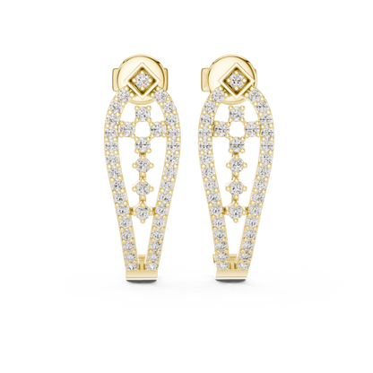 Elegant Geometric Openwork Diamond Studs