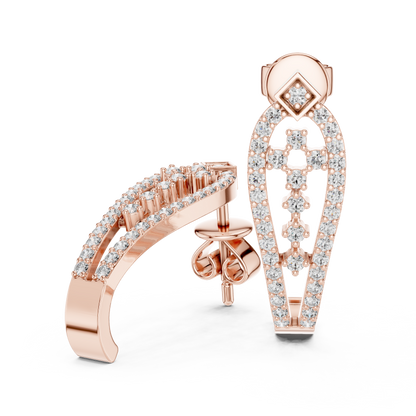 Elegant Geometric Openwork Diamond Studs