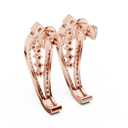 Elegant Geometric Openwork Diamond Studs