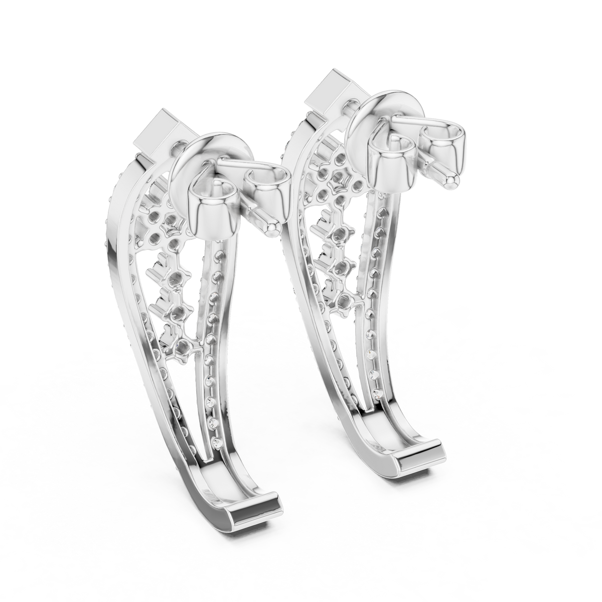 Regal Floral Lattice Diamond Studs