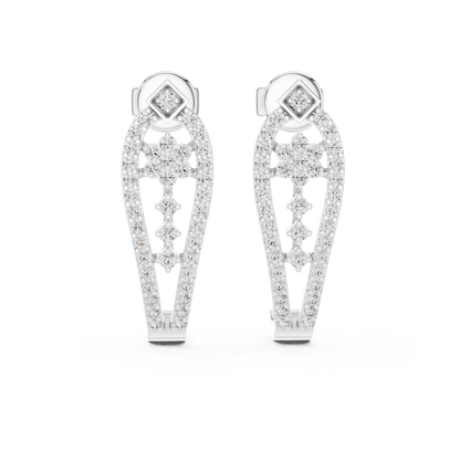 Regal Floral Lattice Diamond Studs
