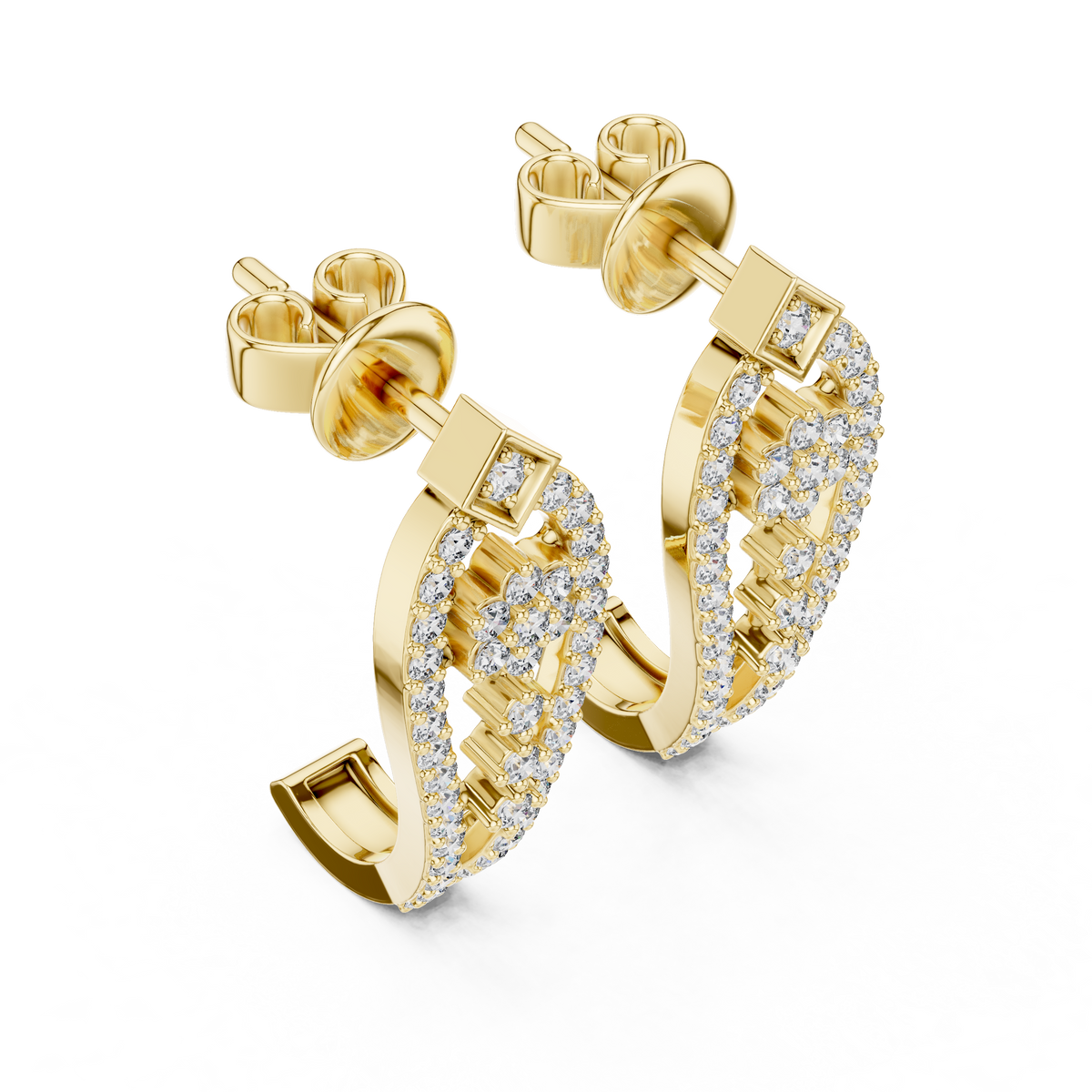 Regal Floral Lattice Diamond Studs