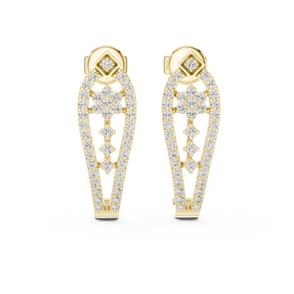 Regal Floral Lattice Diamond Studs