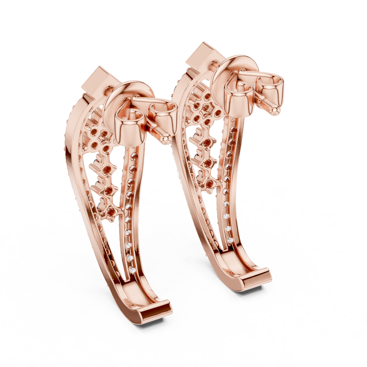 Regal Floral Lattice Diamond Studs