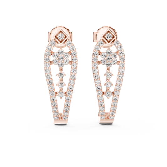 Regal Floral Lattice Diamond Studs