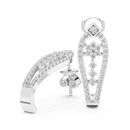 Regal Floral Lattice Diamond Studs