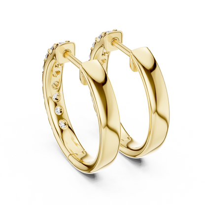 Elegant Seven Stone Pavé Diamond Hoops