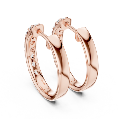 Elegant Seven Stone Pavé Diamond Hoops