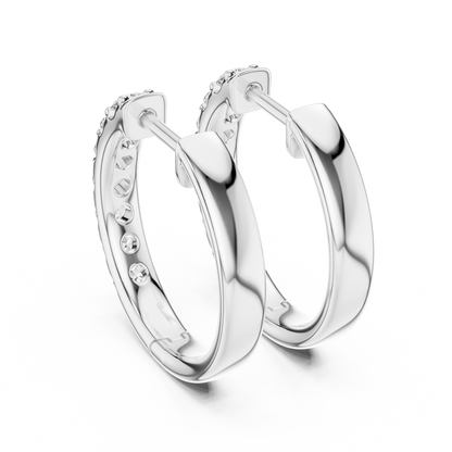 Elegant Seven Stone Pavé Diamond Hoops