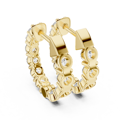Elegant Five Stone Diamond Hoops