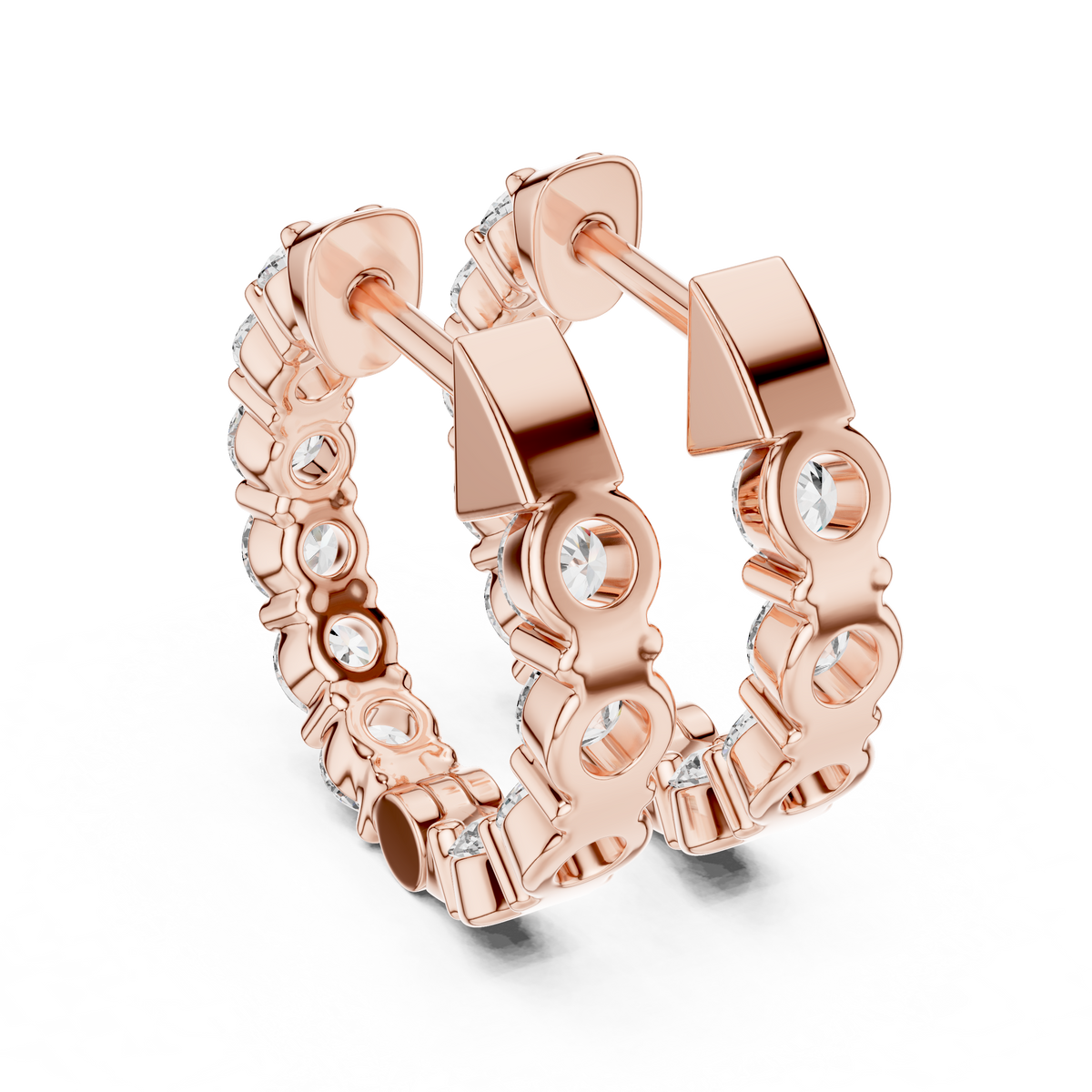 Elegant Five Stone Diamond Hoops