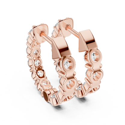 Elegant Five Stone Diamond Hoops