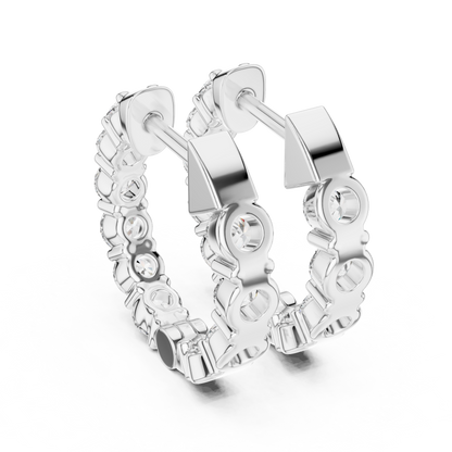 Elegant Five Stone Diamond Hoops