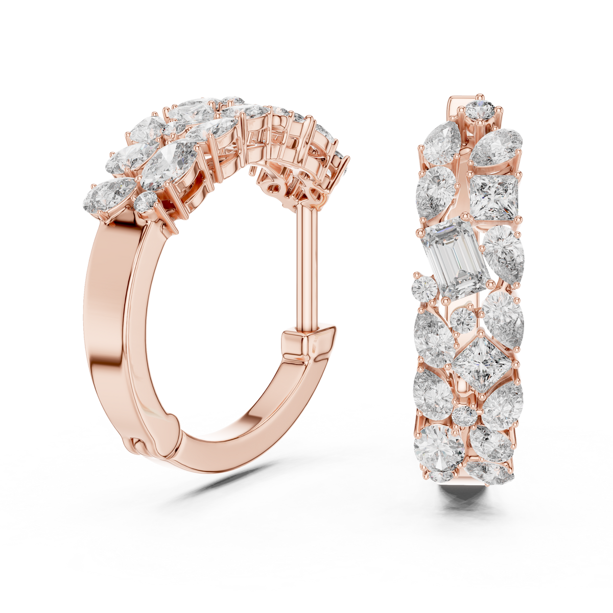 Regal Mixed Shape Diamond Hoops