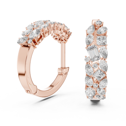 Regal Mixed Shape Diamond Hoops