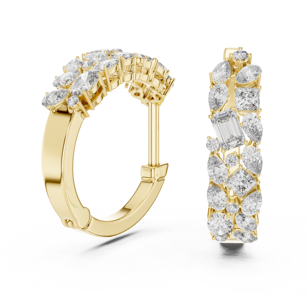 Regal Mixed Shape Diamond Hoops