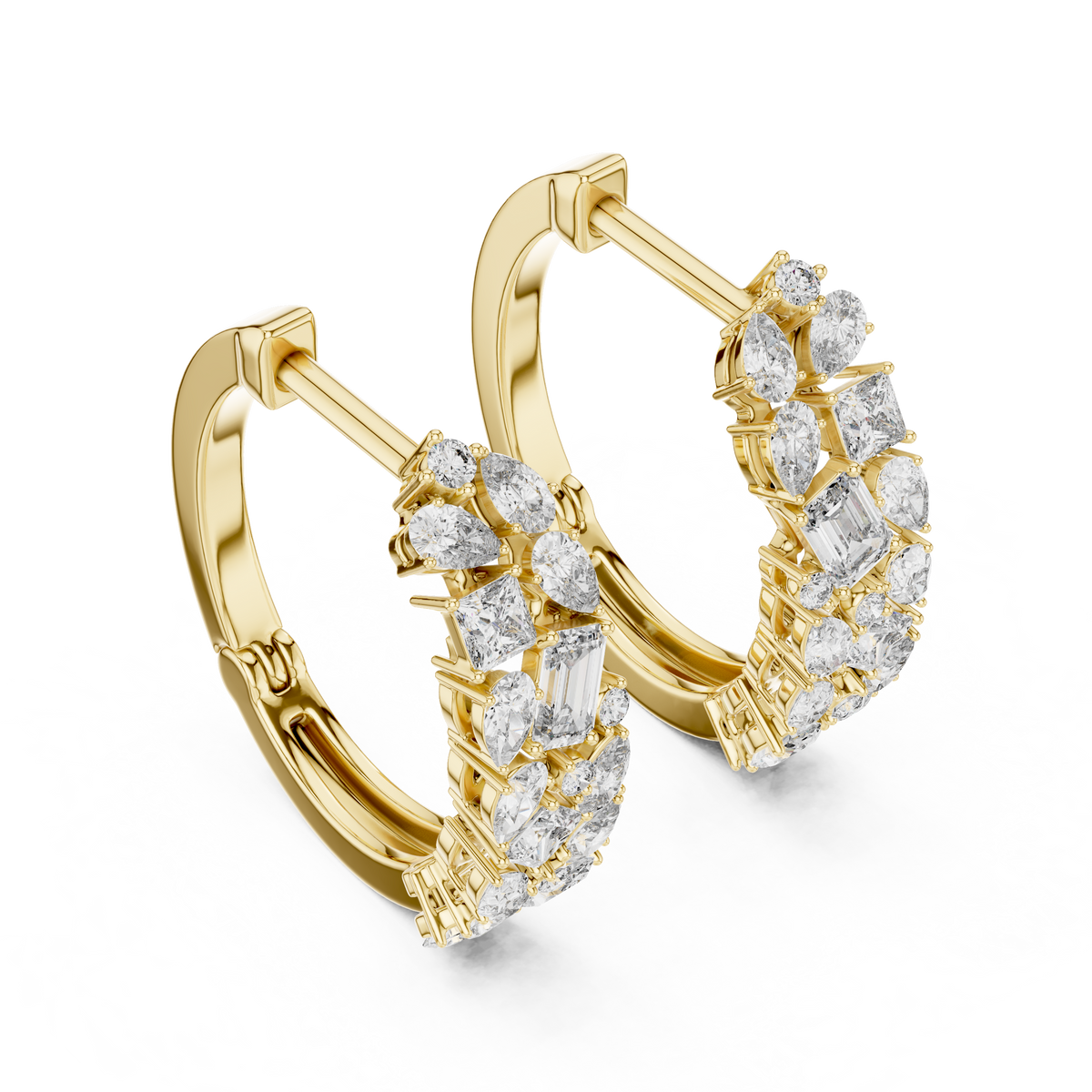 Regal Mixed Shape Diamond Hoops