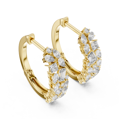 Regal Mixed Shape Diamond Hoops