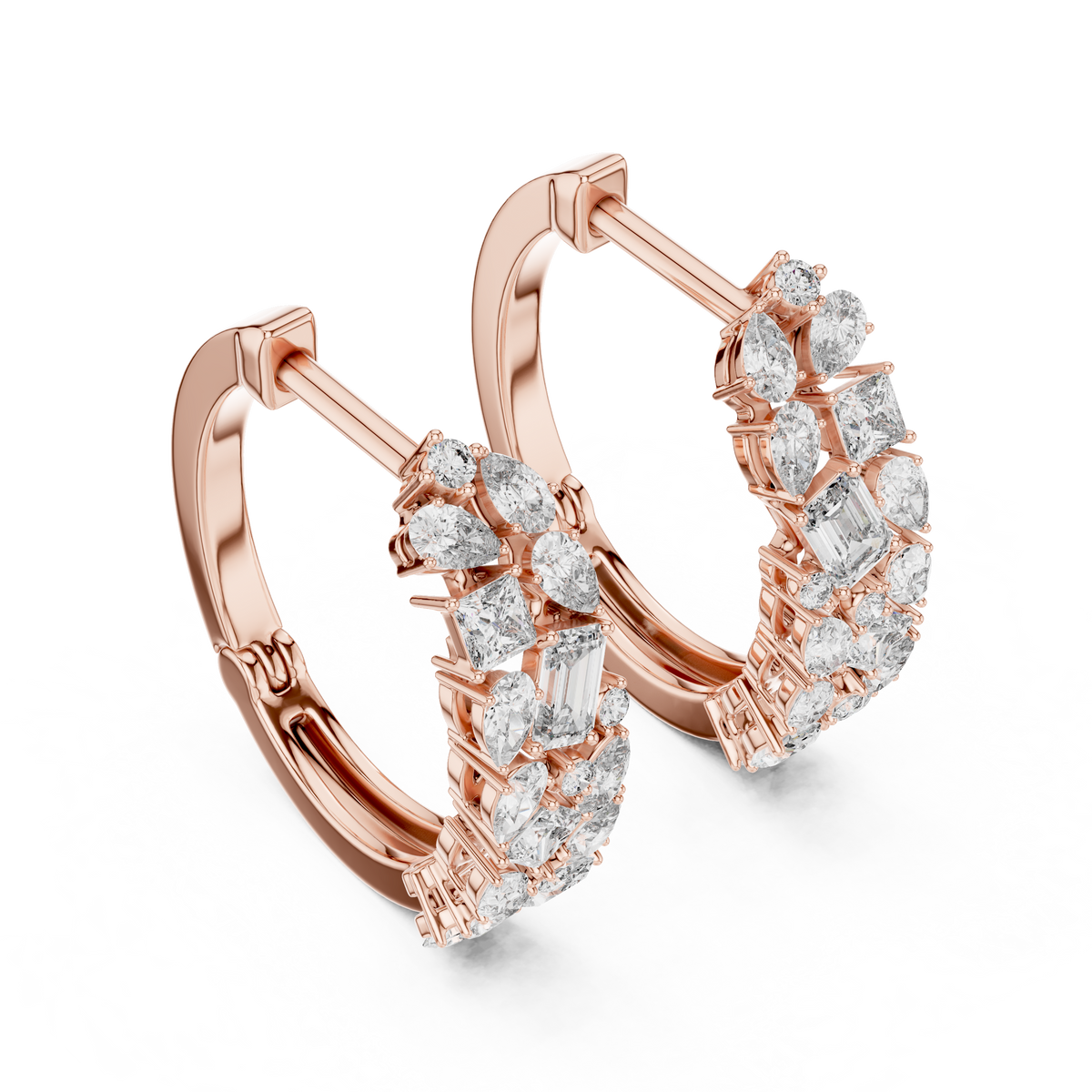 Regal Mixed Shape Diamond Hoops