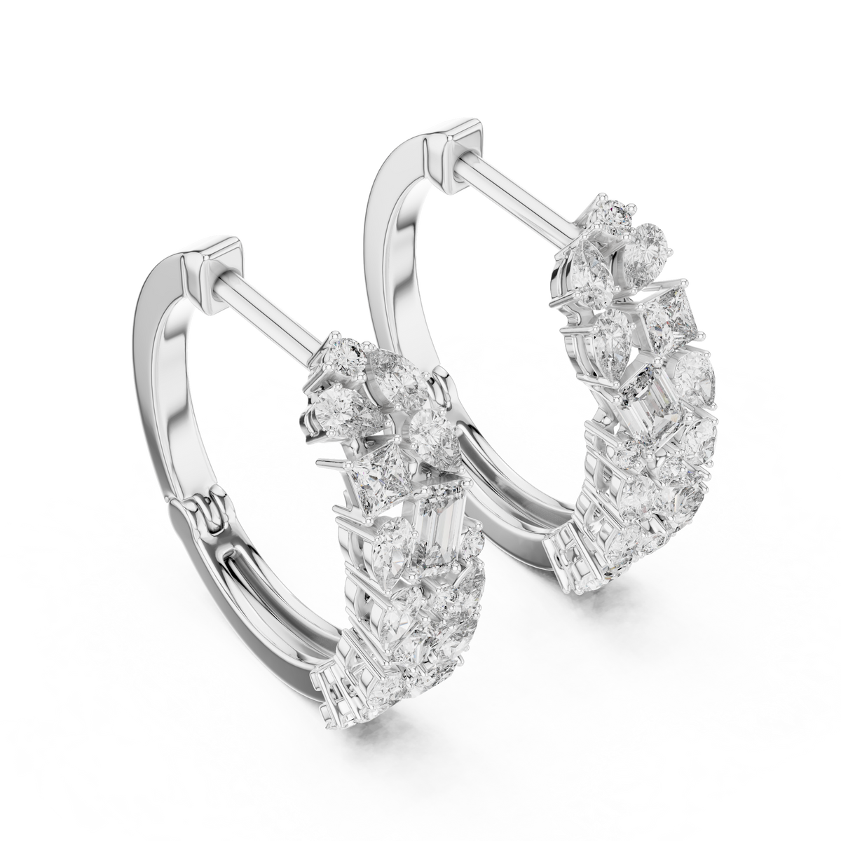 Regal Mixed Shape Diamond Hoops