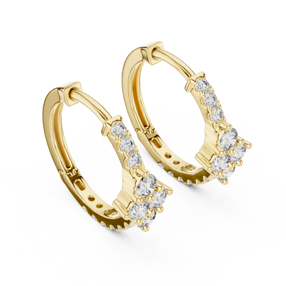 Regal Floral Cluster Diamond Hoops